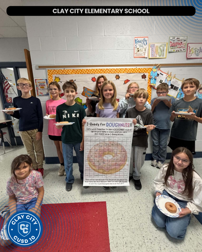 A huge congratulations to Mrs. Kuenstler’s 5th graders for crushing their first i-Ready challenge! Everyone did their part to score 80%–100% on their lessons and fill up the board—and all those students who hit 5 or more squares earned their well-deserved donut reward!  So proud of this hard-working class for working together and reaching their goal!