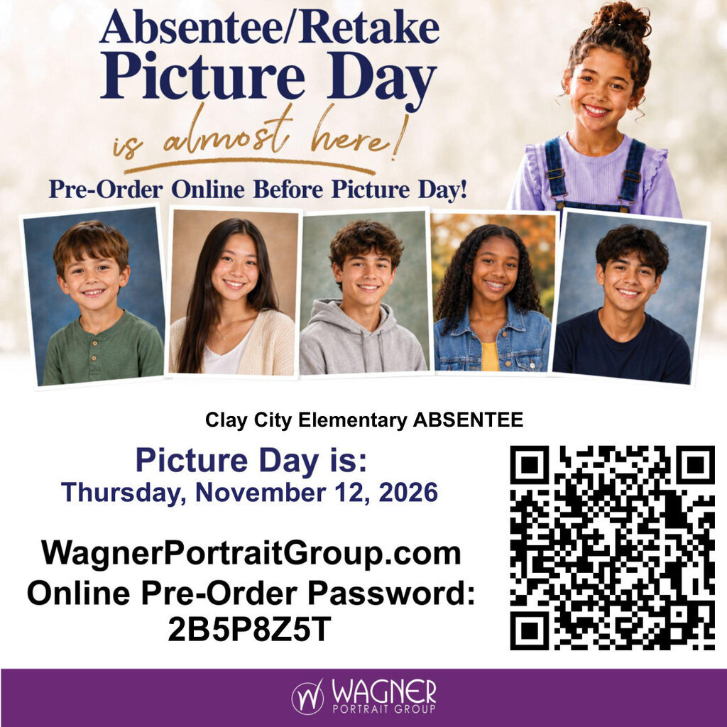 Mark your calendar! Absentee, retakes, and senior portraits will be done on Thursday, November 12!  Students will be bringing home their photos or proofs in the next few days. Be sure to follow the directions concerning returns if choosing retakes.