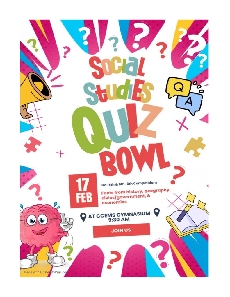 Social Studies Quiz Bowl, Feb. 17th