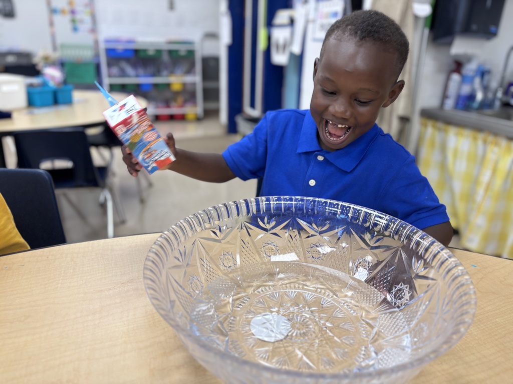Kindergarteners learning about the concepts of sink and float.