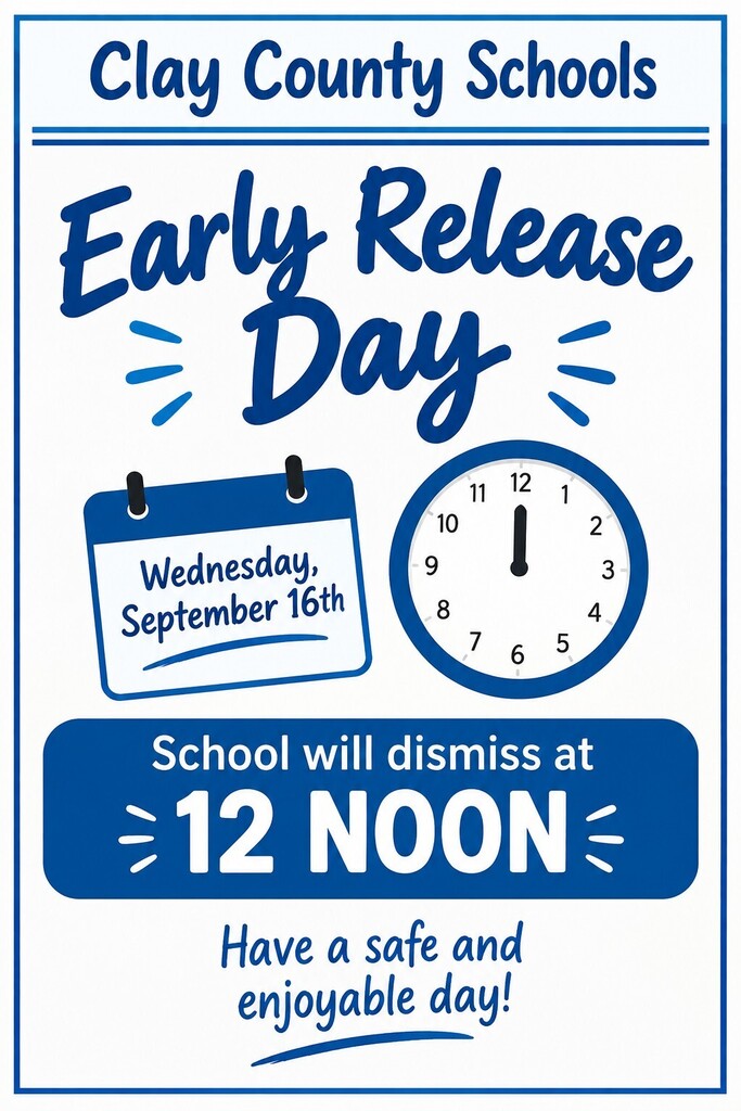 Early Release Day, Wednesday, September 16 @12pm
