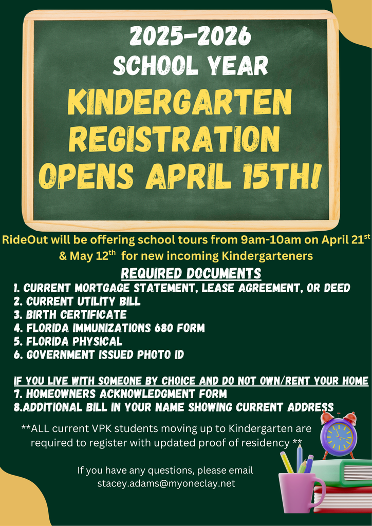 2025-2026 School Year Kindergarten Registration Opens April 15th!