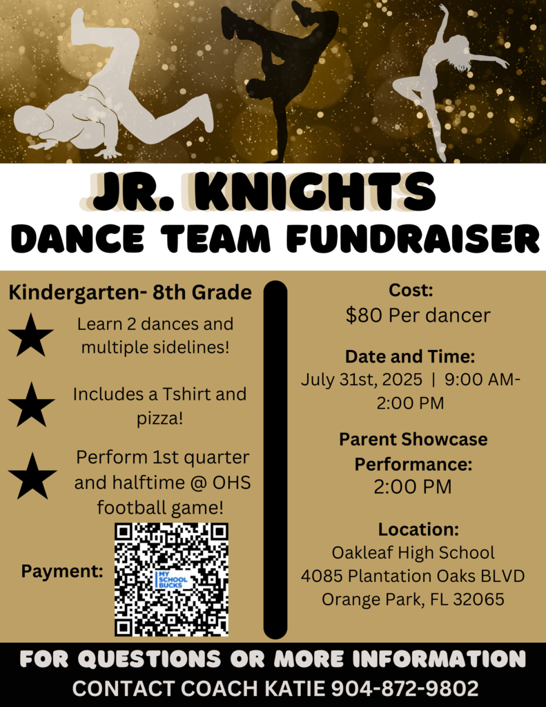 Jr. Knights Dance Team Fundraiser 7/31  9:00am -2:00pm
