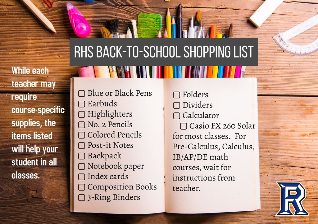 flyer of basic supplies for school