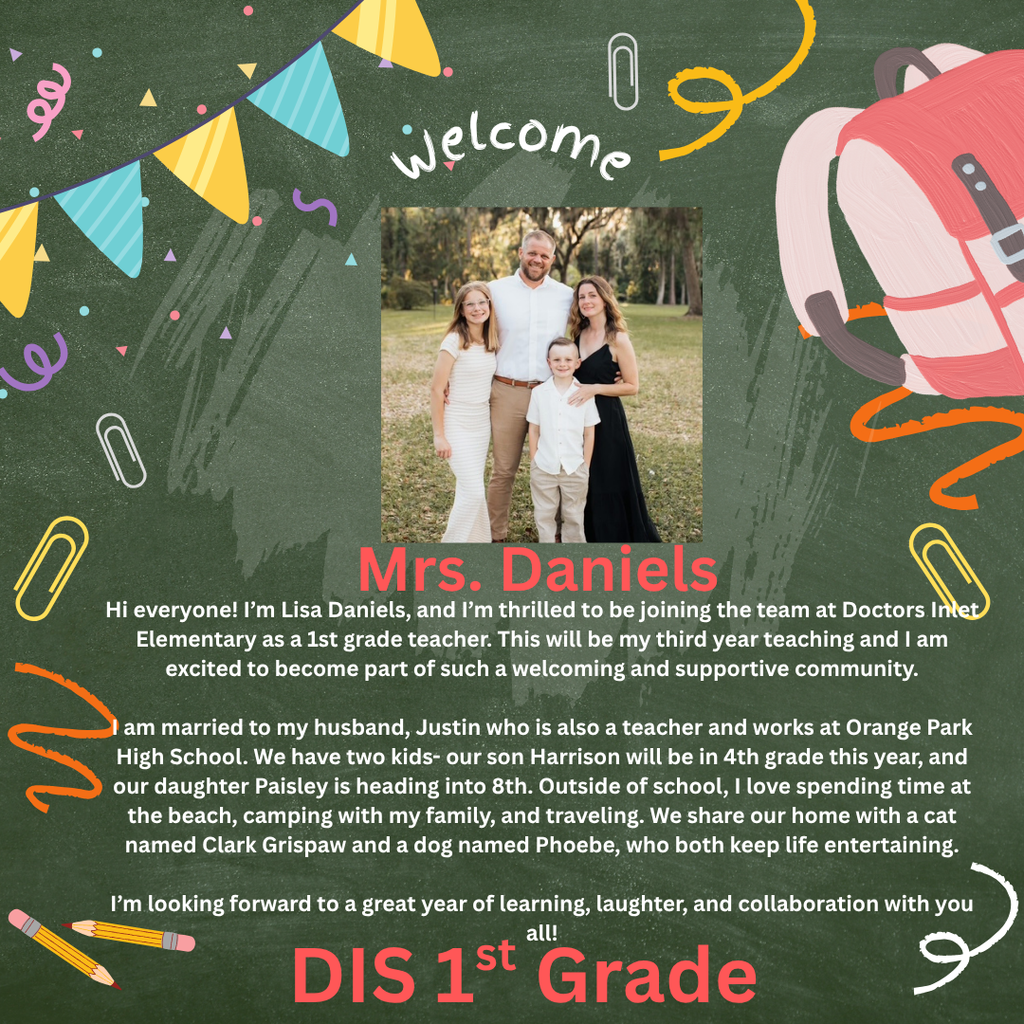 Welcome to Mrs. Daniels- 1st Grade!