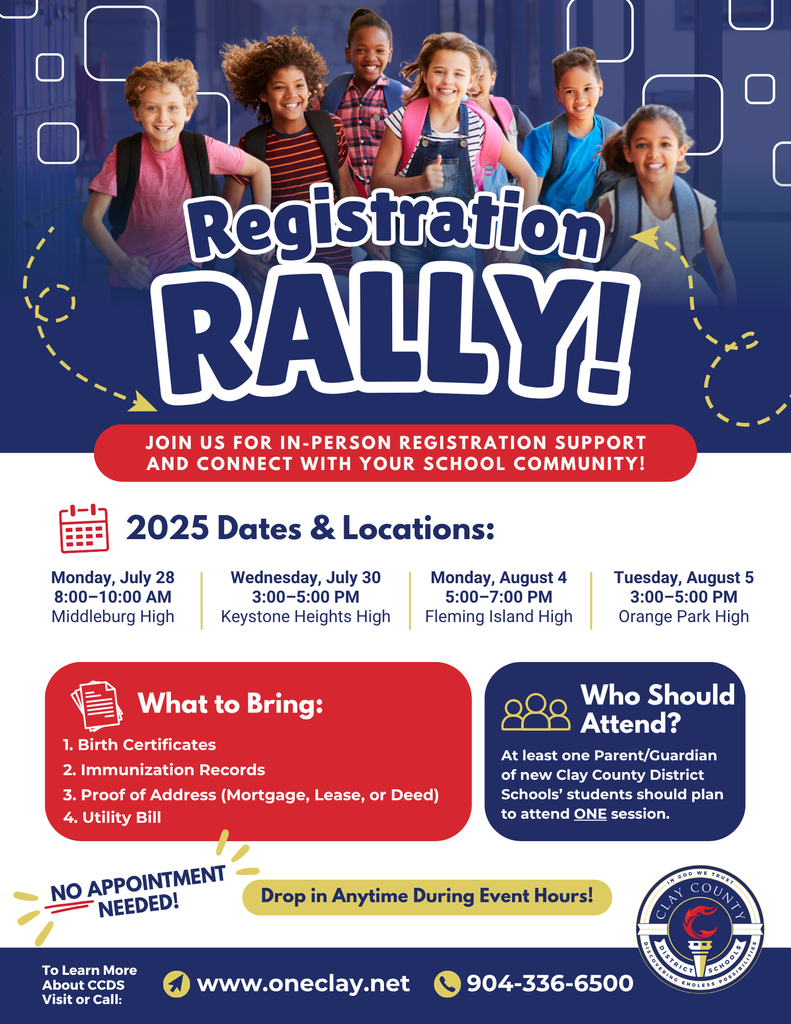 Registration Rally graphic to advertise dates for new student registration