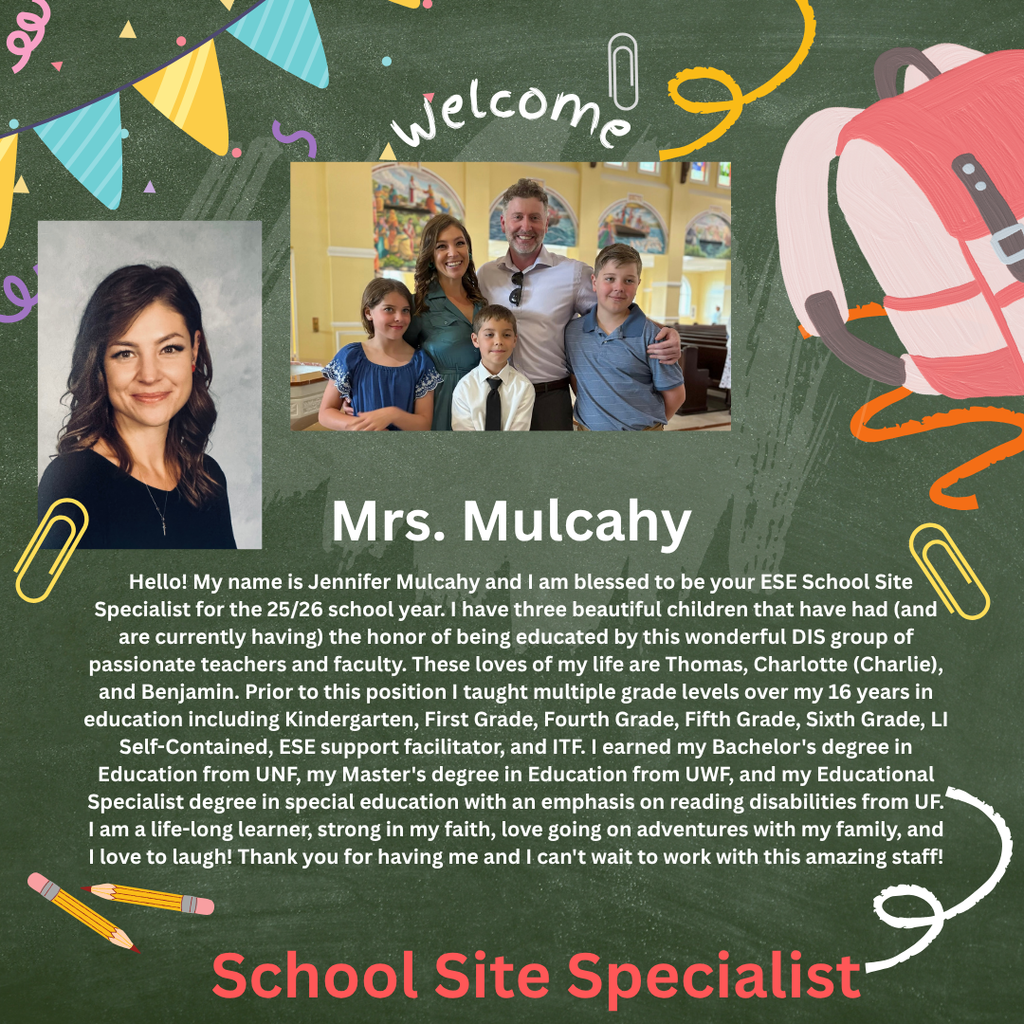 Please Welcome Mrs. Mulcahy!