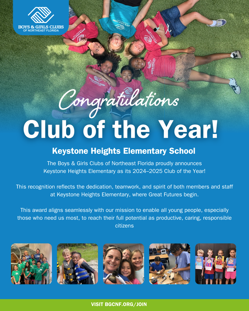 Flyer for Boys and Girls Club naming KHE the Club of the Year