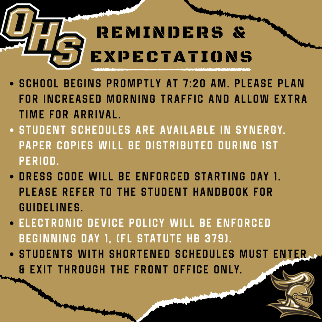 Day 1 Reminders and Expectations
