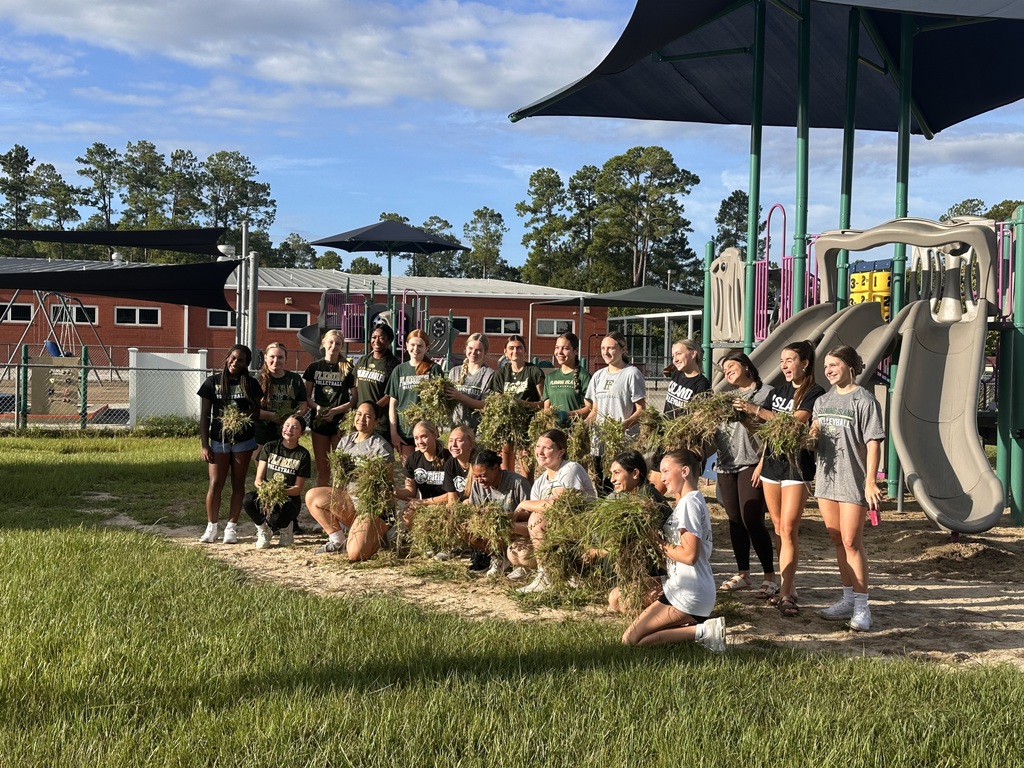 FIHS Girls Volleyball Team Playground Clean Up