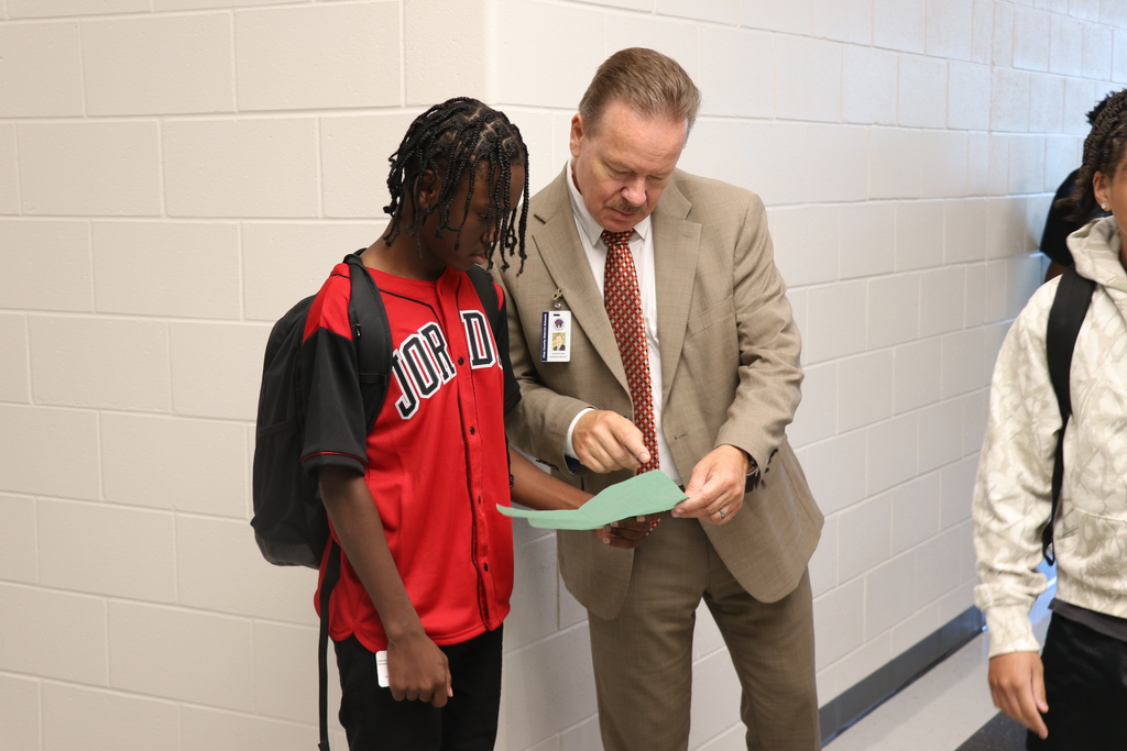 Broskie helping a student