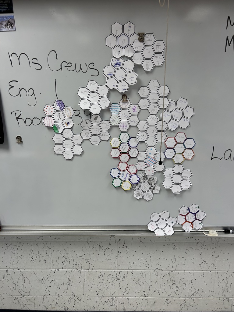 In Ms. Crews’s and Ms. Dupont’s 9th Grade English classes, students started the year by discovering what connects them! 📝✨ Using paper hexagons, each student shared personal interests, hobbies, and passions. Then, they linked their hexagons together to show the connections they have with their classmates. The growing web of hexagons became a visual reminder that—even in a new class—there’s always common ground and shared experiences. A creative and meaningful way to build community from day one!