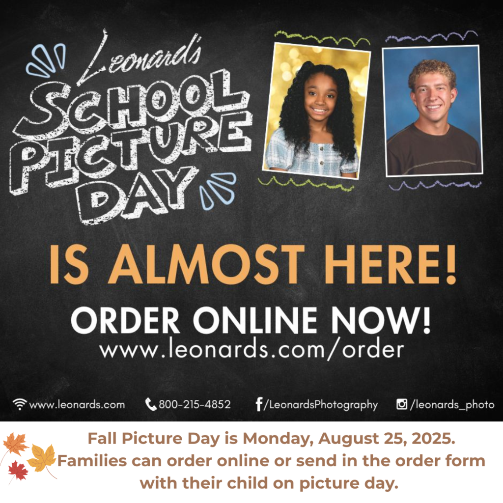 Picture Day is Monday, August 25, 2025