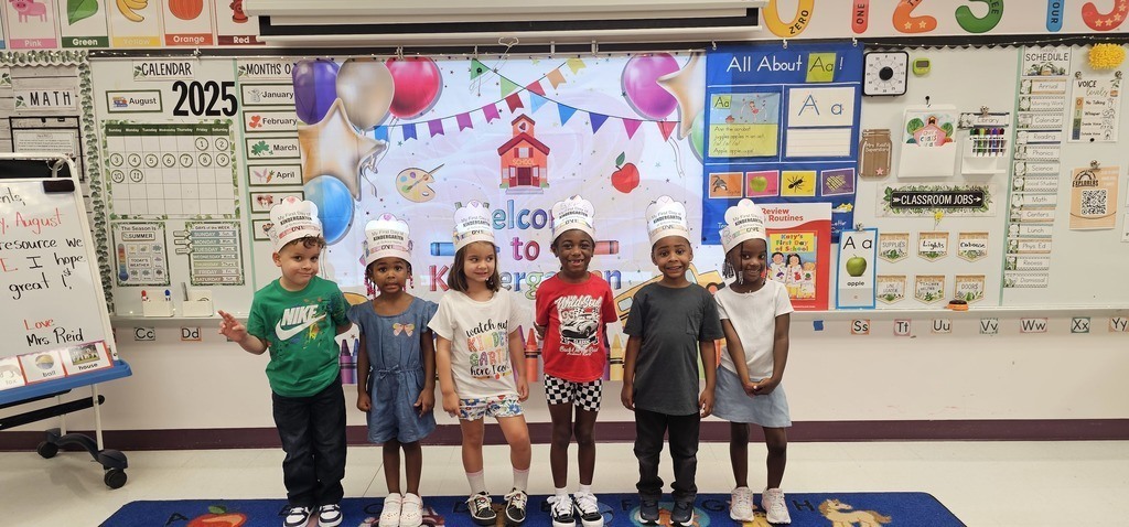Kinder students excited in their classroom