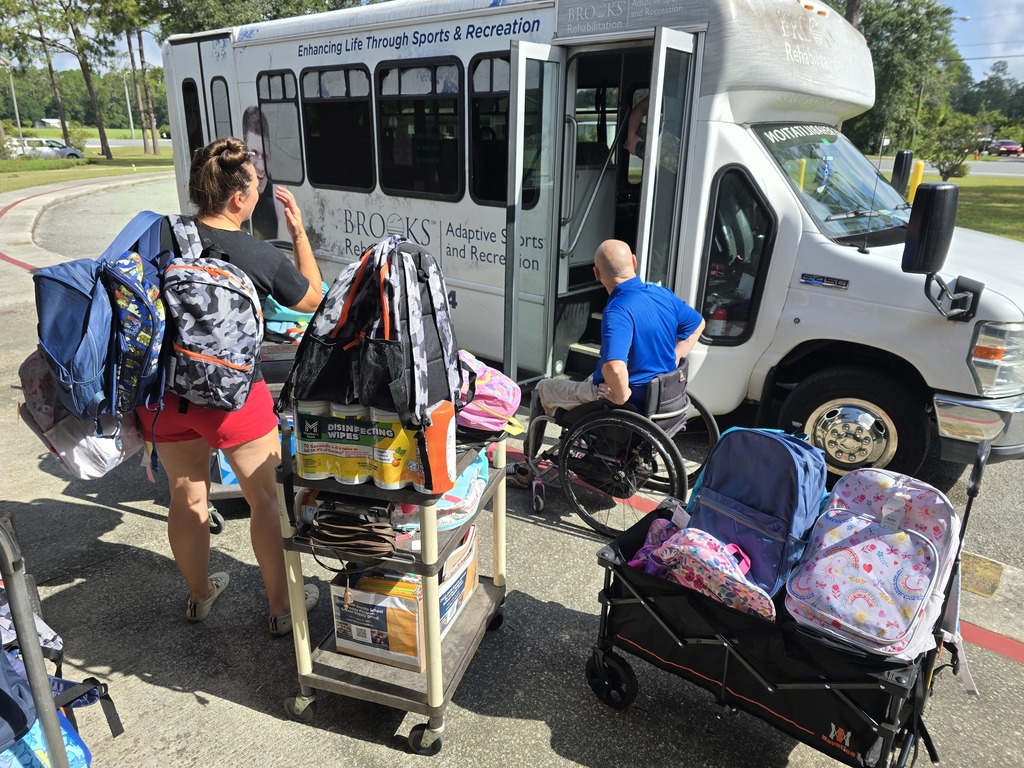 Unloading all of the donations