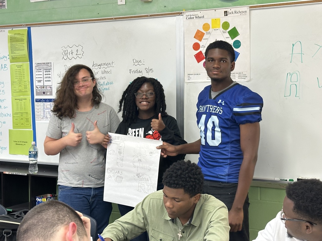 Last week, Ms. Generazio’s art students worked together in groups to design creative posters about themselves. Each student had a specific role and responsibility, allowing them to contribute their own talents while collaborating as a team. The project not only showcased their individuality but also encouraged communication, teamwork, and artistic expression.