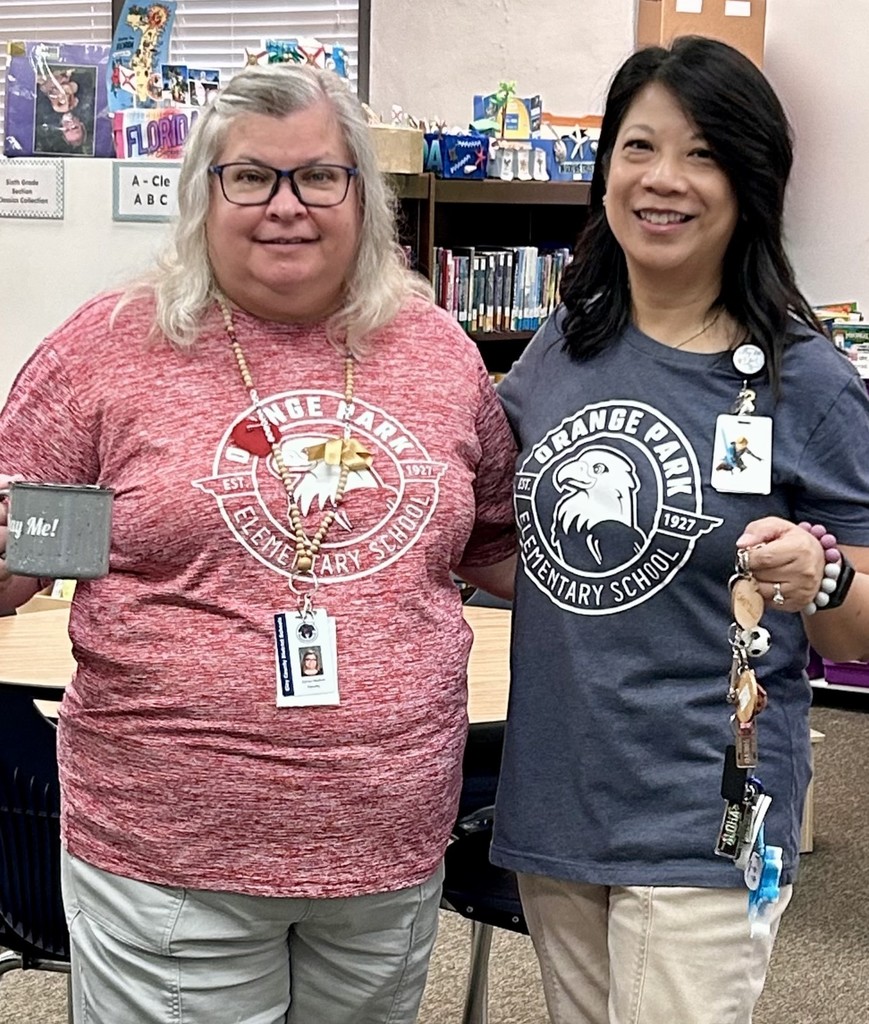 Media Center--Mrs. Walker (media specialist) & Mrs. Castillo (media tech assistant)