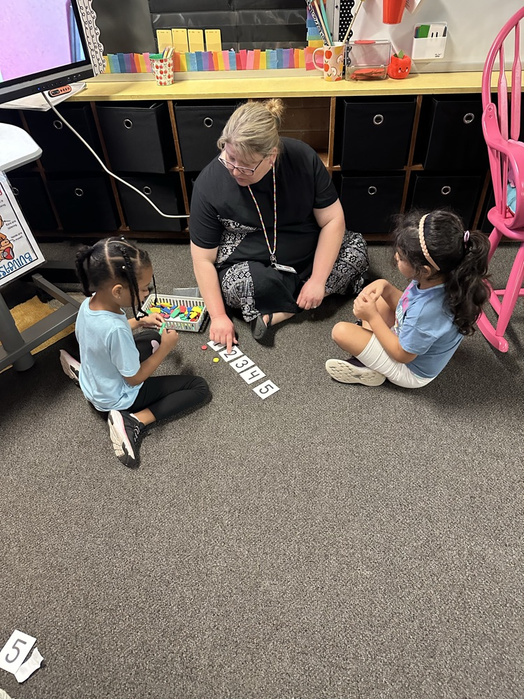 Students and teacher counting.