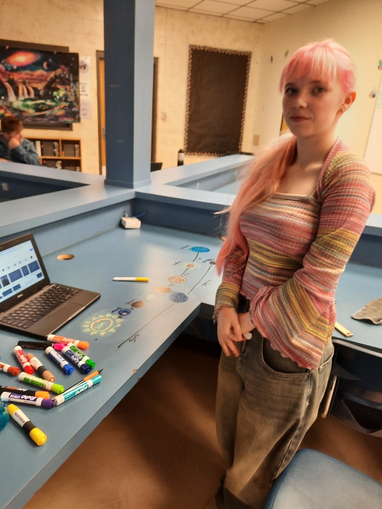 Ms. Klaes’s astronomy students dove into the vastness of space by learning how scientists measure incredible distances across the universe. To bring it to life, they created a scale model of our solar system, where 1 astronomical unit (AU) = 1 cm. Along the way, some of our Panthers had just as much fun in front of the camera as they did with the activity—true stars in every sense! 🌟📸