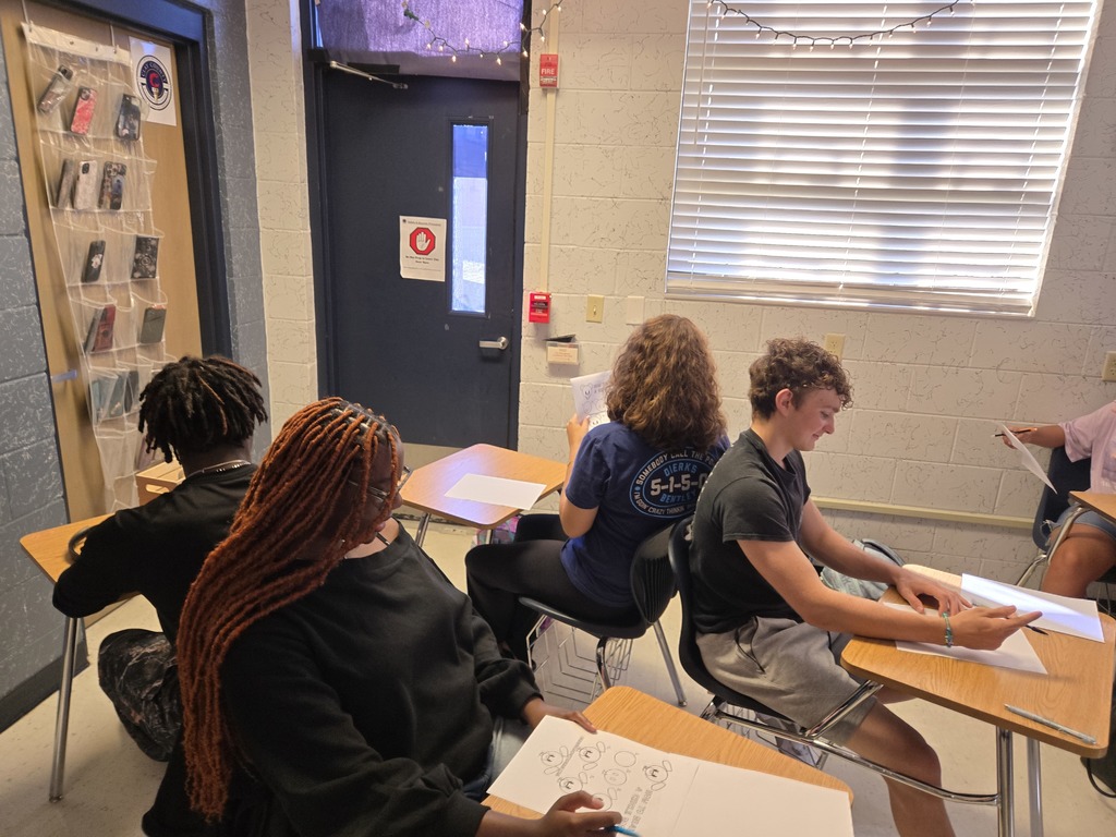 Ms. Brown’s Speech 1 students are busy building their public speaking skills. Students worked in groups to create speeches as different people for different audiences, practicing how tone changes communication. They also wrote playful speeches to practice authority, convincing their classmates that the definition of an unknown word was whatever they created.