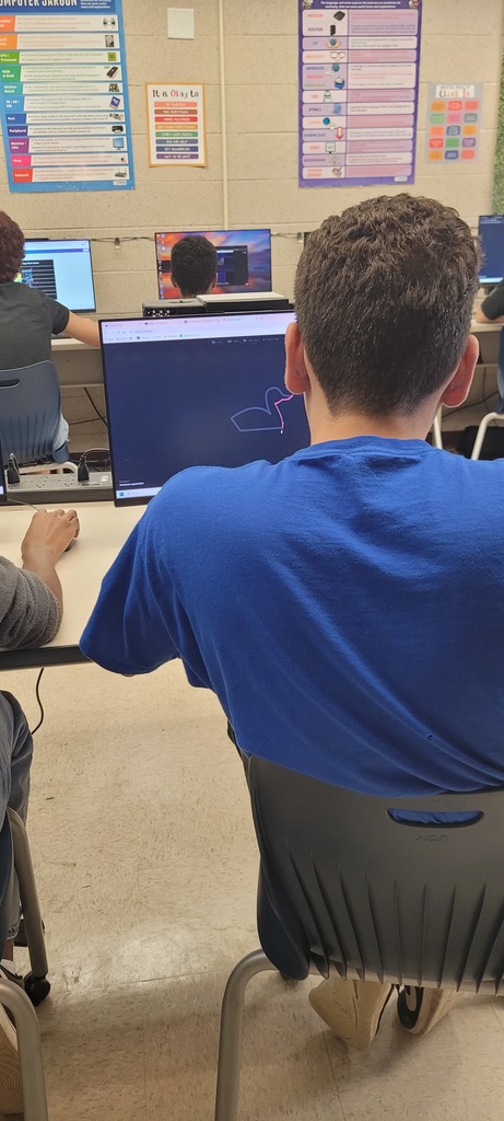 Student completing a puzzle with the pen tool in the Bezier Game