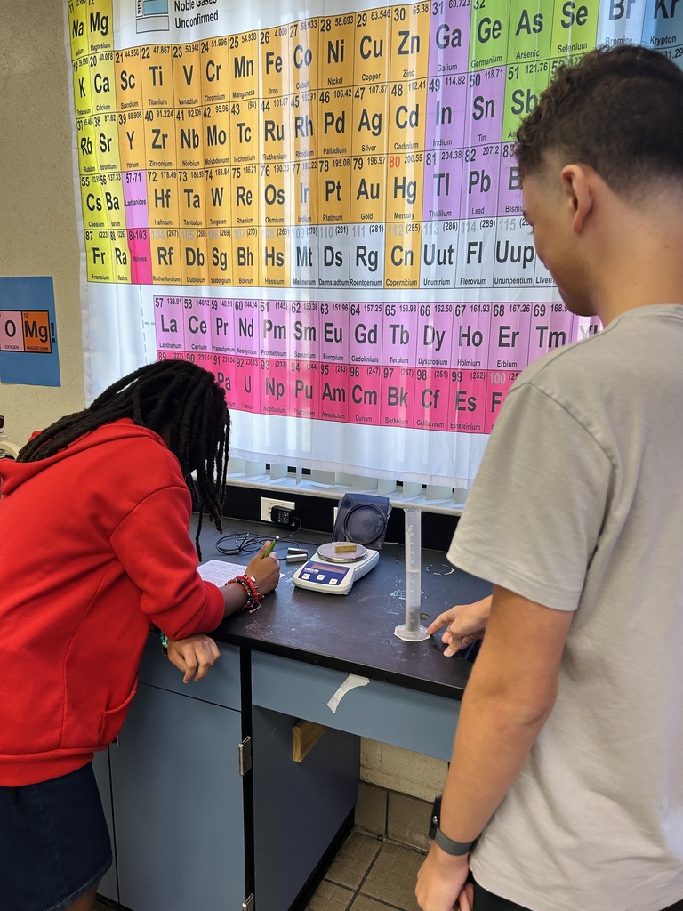 Ms. Fortner’s Pre-IB and Honors Chemistry students dove into a density cube challenge! Using two different methods, they calculated densities to uncover the identity of four mystery cubes. Along the way, they sharpened their lab skills, applied significant figures with precision, and discovered how math and science come together in the lab.