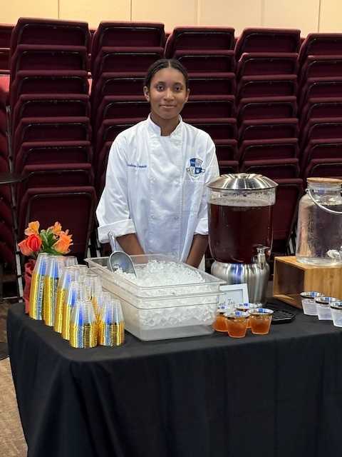 Last Thursday night, our Culinary students showcased their skills by catering a Farm Bureau dinner for 200 guests! Under Mrs. LaPierre’s guidance, her classes prepared the food during the school day, and a dedicated group of students went above and beyond by loading the van, setting up, serving, and breaking everything down afterward. The students received numerous compliments from attendees, and Mrs. LaPierre shared how proud she is of their hard work and professionalism in making the event such a success.