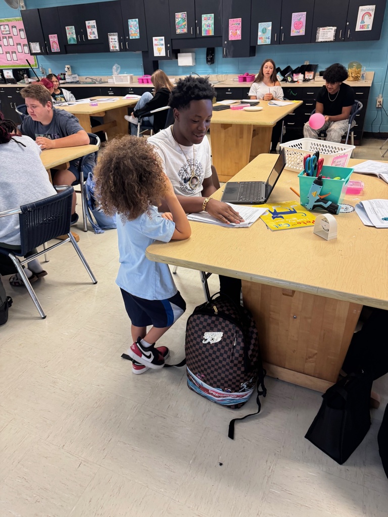 Group of Early Childhood 1 students practicing health check procedures in the classroom.