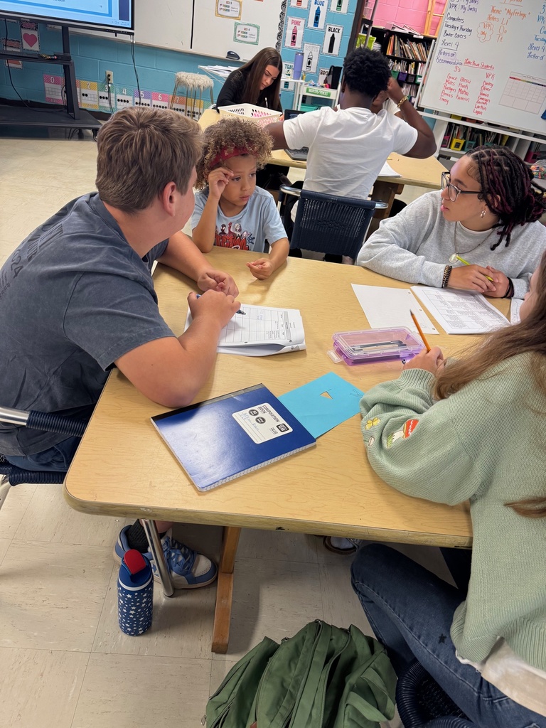 Group of Early Childhood 1 students practicing health check procedures in the classroom.