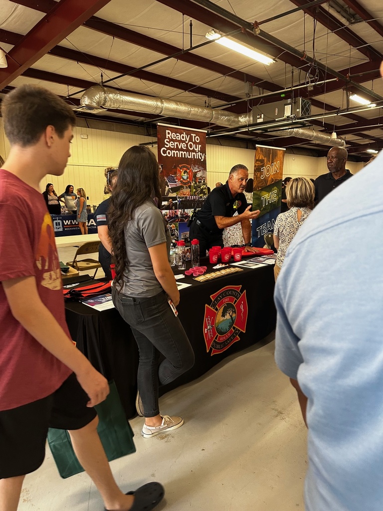 Students learning about the fire department 