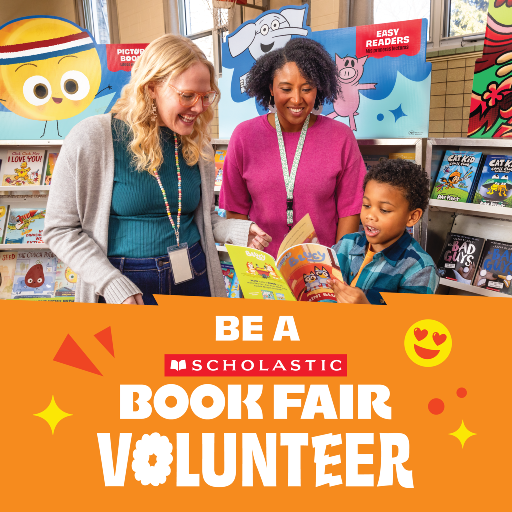 be a book fair volunteer graphic