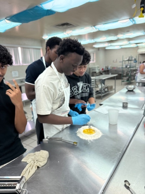 Last week, Culinary students took advantage of the block schedule to dive into full-meal cooking. Each class voted on their dish of choice—3rd period created homemade pasta with Alfredo sauce, while 5th period prepared a hearty chicken and sausage gumbo. Students enjoyed the opportunity to cook a complete meal from start to finish, showcasing both their skills and teamwork in the kitchen.