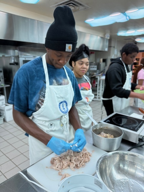 Last week, Culinary students took advantage of the block schedule to dive into full-meal cooking. Each class voted on their dish of choice—3rd period created homemade pasta with Alfredo sauce, while 5th period prepared a hearty chicken and sausage gumbo. Students enjoyed the opportunity to cook a complete meal from start to finish, showcasing both their skills and teamwork in the kitchen.