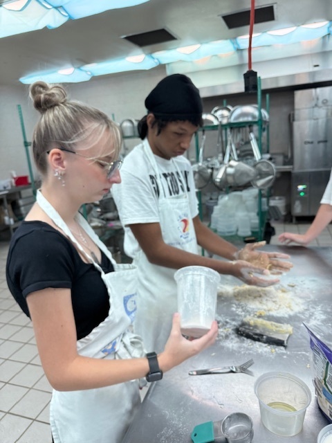 Last week, Culinary students took advantage of the block schedule to dive into full-meal cooking. Each class voted on their dish of choice—3rd period created homemade pasta with Alfredo sauce, while 5th period prepared a hearty chicken and sausage gumbo. Students enjoyed the opportunity to cook a complete meal from start to finish, showcasing both their skills and teamwork in the kitchen.