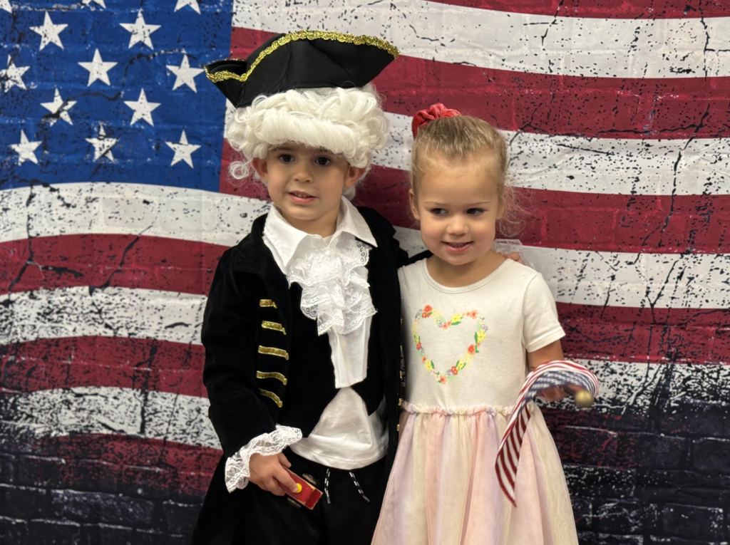VPk students dressed as Founding Fathers