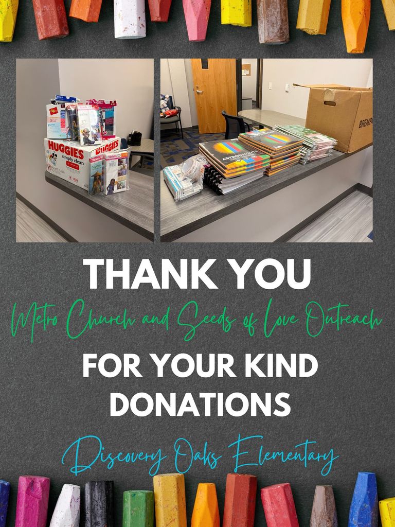 Thank you Metro Church and Seeds of Love Outreach for your Kind Donations