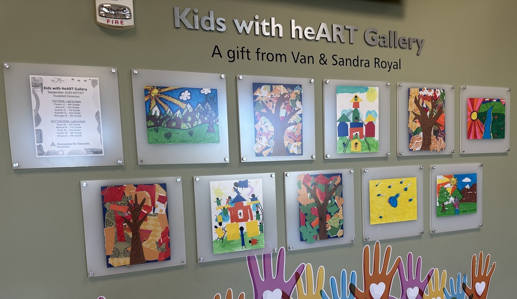 Student artwork from TBE on display at the hospital art gallery 