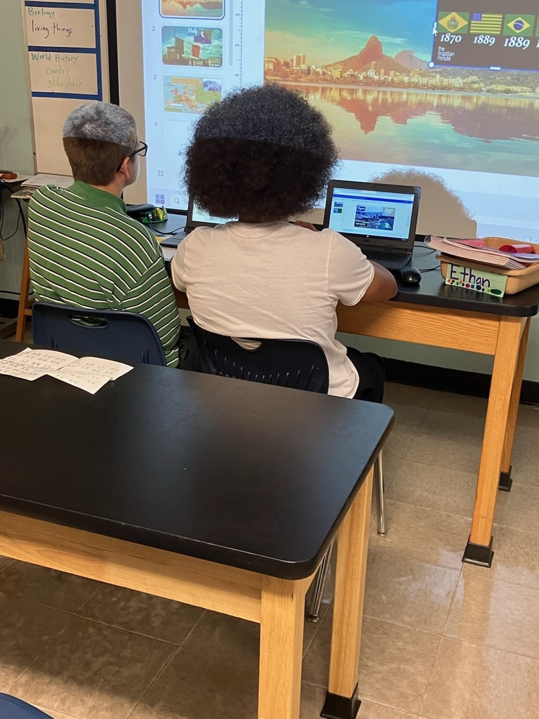 Ms. Yancey’s World History students recently prepared Google Slides presentations to showcase their learning while strengthening technology skills. With guidance from their Instructional Assistant, Ms. Brown, students became more confident in designing slides, and the best part was watching them teach and learn from one another.