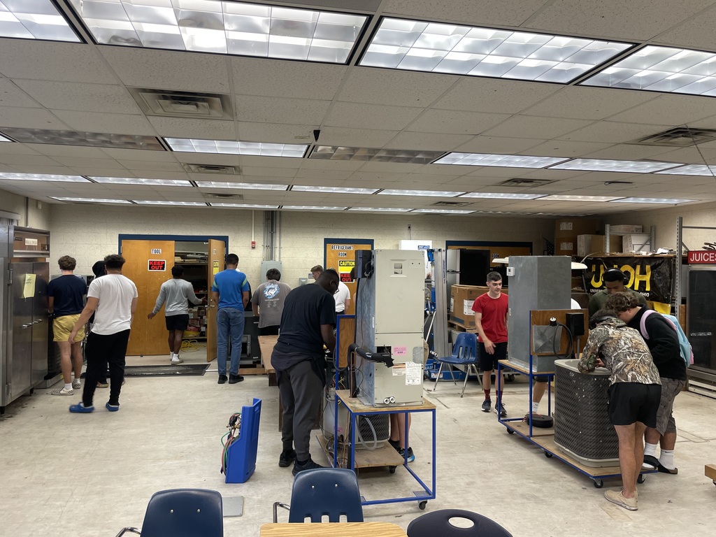 Mr. Suarez’s HVAC students put their knowledge to the test this week in their classroom lab at different hands-on learning stations. Using the skills and information they’ve been building, they worked together to troubleshoot and solve real-world scenarios. Panther technicians in the making.