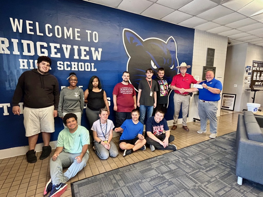 Congratulations to Mr. Zanone’s Transition Works class! 🌟  Last week, the class was awarded a $400 Clay County Farm Bureau Mini-Grant for the 2025–2026 school year. Mr. Gayward Hendry visited Ridgeview to present the award in person, supporting our students as they continue to build skills and opportunities for the future.