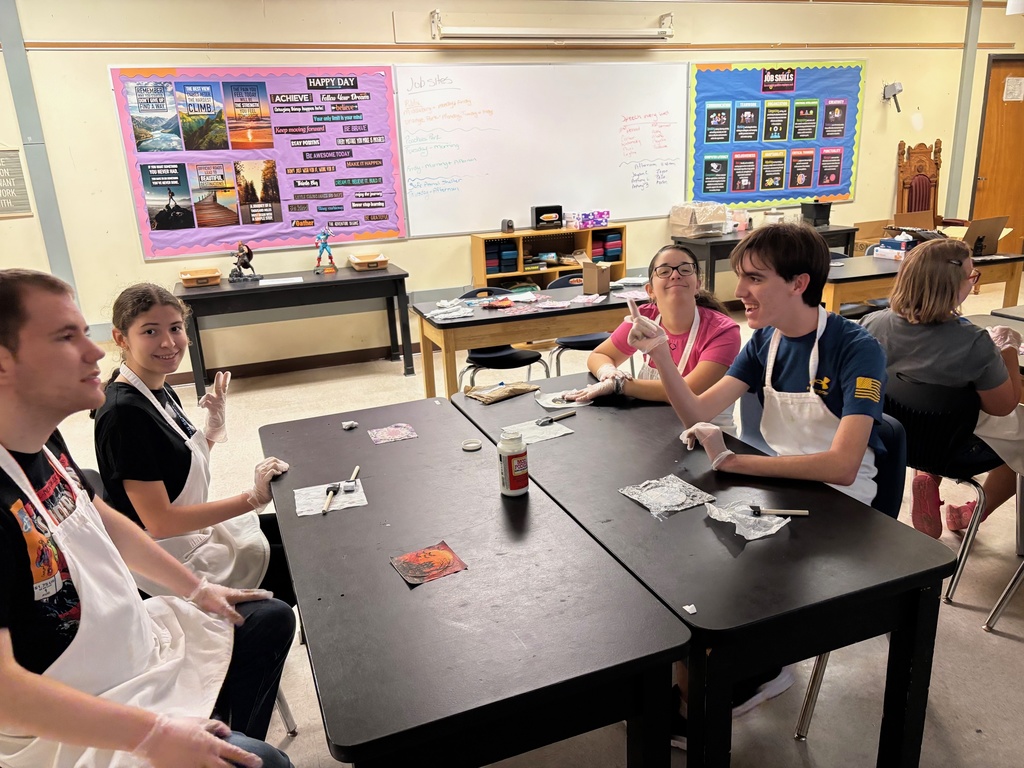 Mr. King’s Career Prep students tapped into their creativity this week as they designed and crafted personalized Mod Podge coasters. With guidance and support from Mr. King and their instructional assistants, students learned the step-by-step process of planning, layering, and sealing their designs. This hands-on project not only gave them a chance to express themselves artistically but also helped build real-world skills in focus, patience, and craftsmanship. A great example of learning by doing!