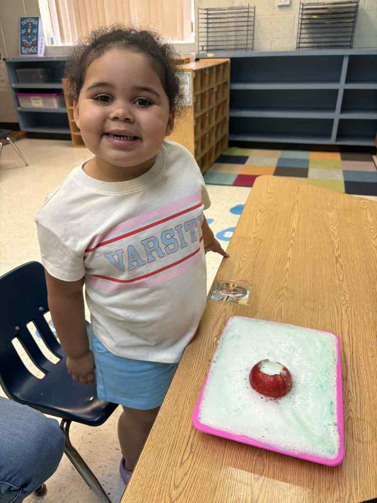 Fun Friday in Mrs. Ellsworth’s PreK Class 🤩 Volcano Apples, Homemade Applesauce, Apple Tasting, Apple Cutting, and Apple Tree Sorting to celebrate Johnny Appleseed 🍎🍏