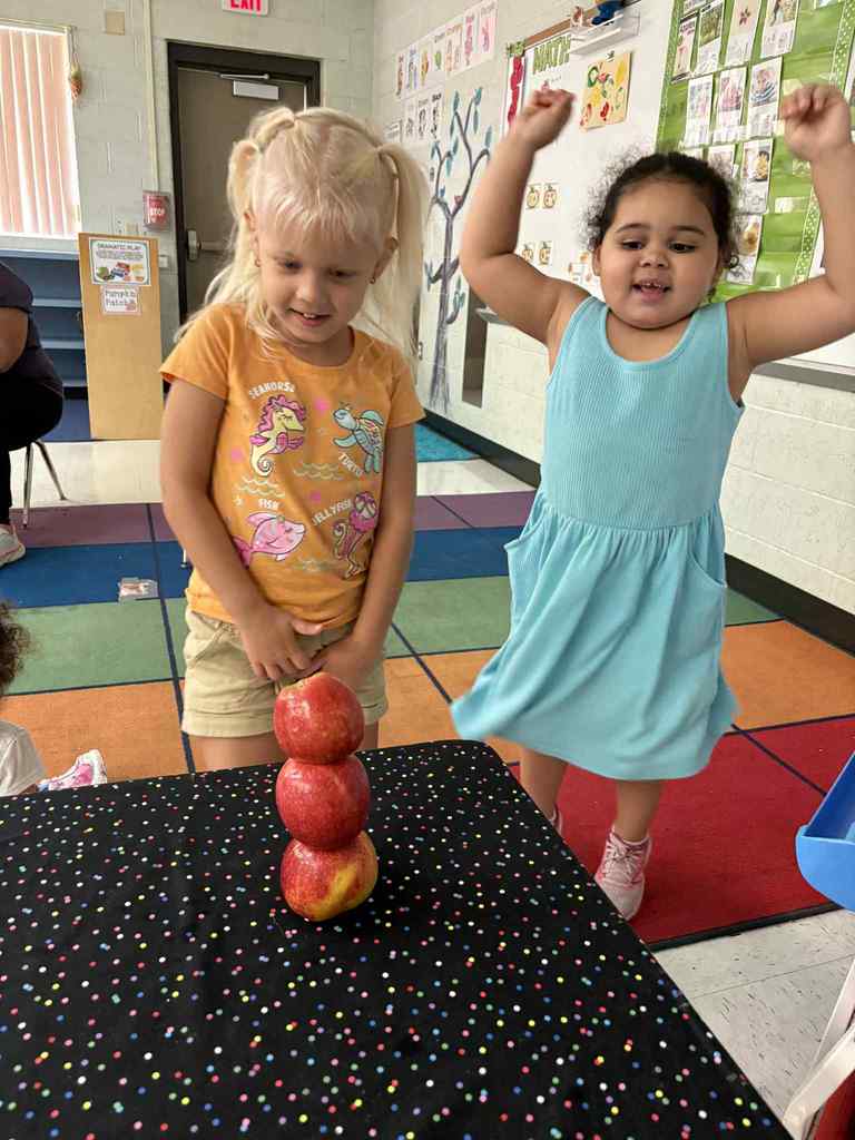 Fun Friday in Mrs. Ellsworth’s PreK Class 🤩 Volcano Apples, Homemade Applesauce, Apple Tasting, Apple Cutting, and Apple Tree Sorting to celebrate Johnny Appleseed 🍎🍏
