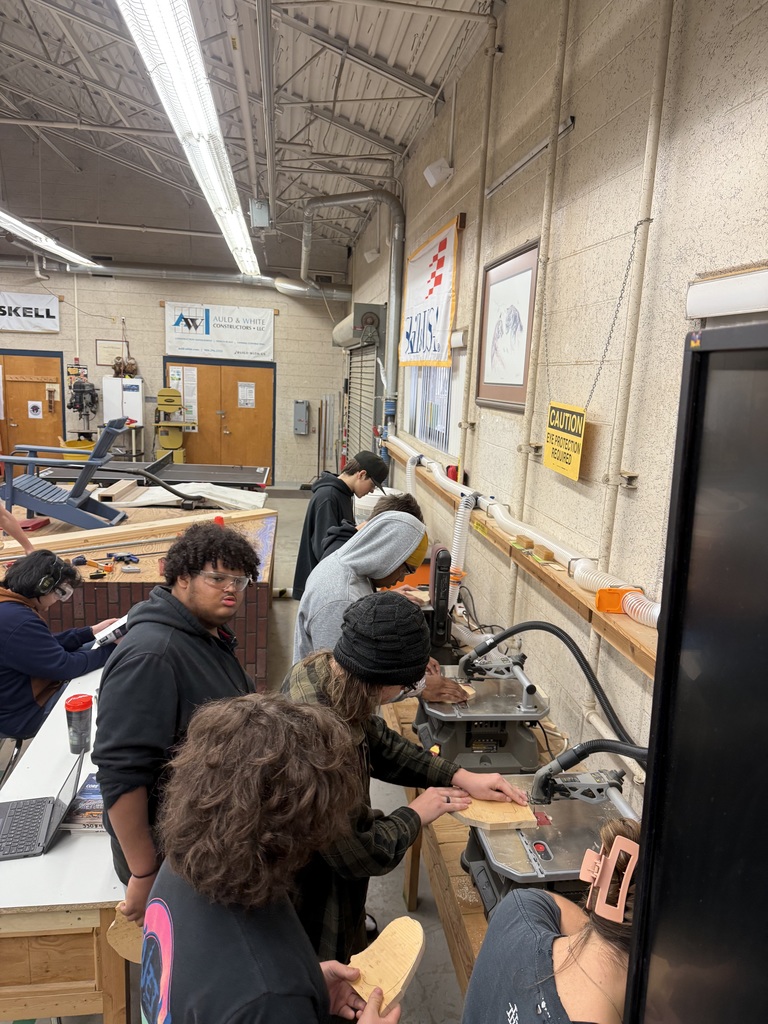 Mr. Bruchak’s students have been busy in the shop bringing their creativity to life through Halloween-themed woodworking projects! From pumpkins to ghosts and skulls, each piece is designed, cut, and sanded by hand — giving students the chance to apply precision, craftsmanship, and design skills. These Panthers are learning the tools of the trade while adding a little seasonal spirit to their carpentry class!