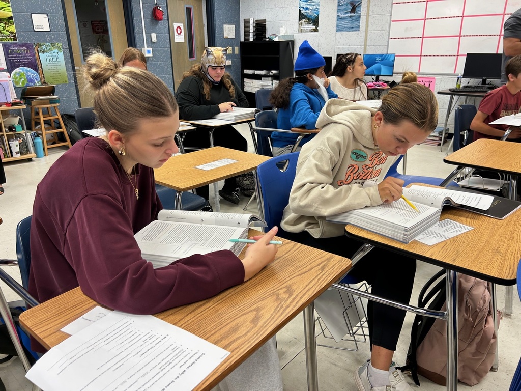 Students in Ms. Crews and Ms. DuPont’s English classes dived deep into text analysis as they evaluated the evidence and reasoning authors use to develop central ideas. Using guided notes and academic discussion stems, students read closely, collaborate with peers, and explain how textual evidence supports their understanding of meaning.