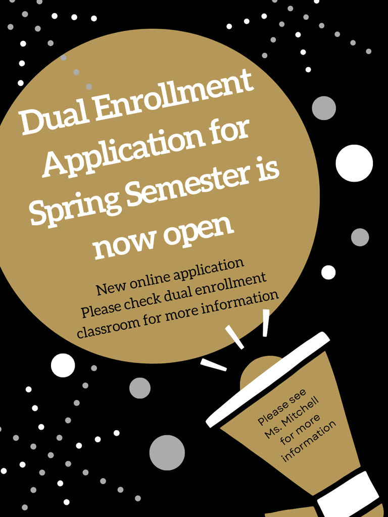 Spring Semester Dual Enrollment Application is Open Now