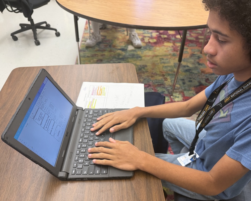 Ms. Weaver’s students took their writing skills to the next level this week by synthesizing information from two different articles into a well-organized paragraph using the 5 Box Essay Writing method.  Students first analyzed and annotated each article, then used three highlight colors to organize their notes into key categories — Ancient Celtic Samhain, Christian All Hallows’ Eve, and Modern-Day Halloween. To bring it all together, they used Canva to draft and design their final writing pieces!
