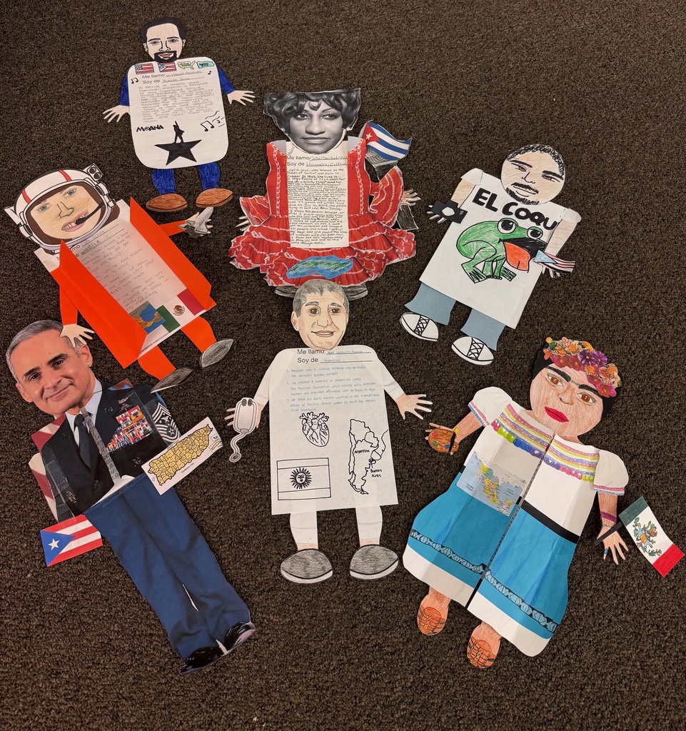 In celebration of Hispanic Heritage Month, our Spanish students engaged in a cultural learning activity to promote awareness and appreciation of Hispanic contributions to the United States. Students researched a notable Hispanic individual who has positively impacted our country through hard work and dedication, then created a character representation of their chosen person to present to the class. This project allowed students to share their learning, practice communication skills, and deepen their understanding of Hispanic culture and its lasting influence in our nation.