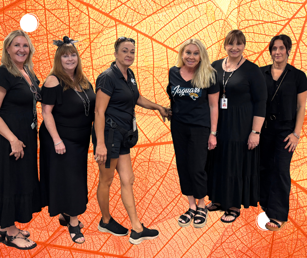 Our team’s been harboring a top-secret mission all week, but it looks like our sharp-eyed Manatees might be onto us! We've been strutting around in new styles each day for a spirit week extravaganza! 💙🥸💛