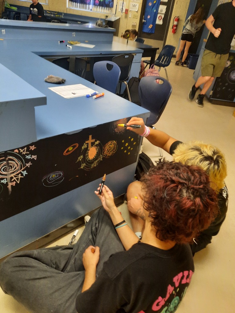 Before diving into the wonders and theories of the universe, Ms. Klaes’s Astronomy students participated in a creative pre-learning activity, spending ten minutes drawing their own concept of the universe. This engaging exercise sparks curiosity, encourages imagination, and gets students thinking deeply about all that exists beyond our world. A perfect way to launch their exploration of the cosmos!
